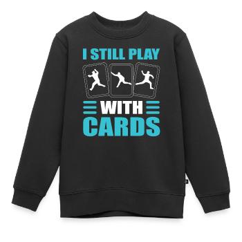 I Still Play With Cards Pitcher - Kinder Premium Organic Sweatshirt - Schwarz - Vorne - AI Model Kid Female (0cm)