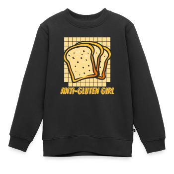Glutenfrei Mädchen - Kinder Premium Organic Sweatshirt - Schwarz - Vorne - AI Model Kid Female (0cm)