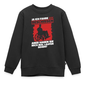 Rollstuhl Rollstuhlfahrer Lustig - Kinder Premium Organic Sweatshirt - Schwarz - Vorne - AI Model Kid Female (0cm)