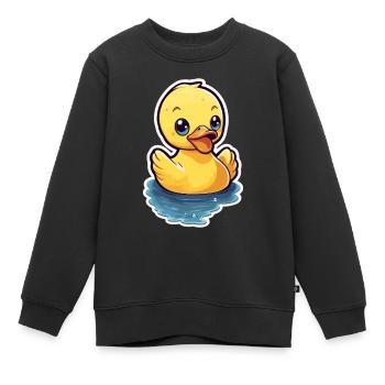Gelbe Gummiente Badeente - Kinder Premium Organic Sweatshirt - Schwarz - Vorne - AI Model Kid Female (0cm)