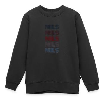 70s Retro Nom Vintage Personnalisé Nils - Sweat Premium enfant bio - noir - Devant - AI Model Kid Female (0cm)