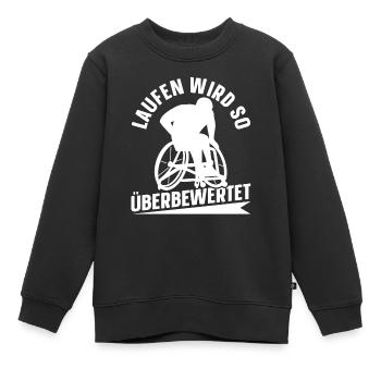 Rollstuhl Rollstuhlfahrer Witzig - Kinder Premium Organic Sweatshirt - Schwarz - Vorne - AI Model Kid Female (0cm)