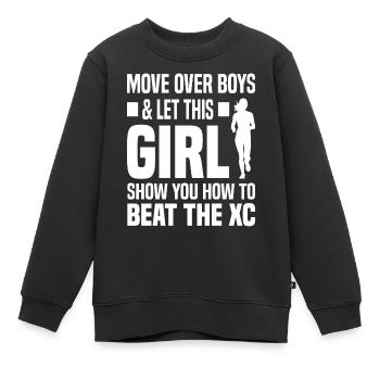 Crosslauf | Cross Country Läufer Berglauf Geschenk - Kinder Premium Organic Sweatshirt - Schwarz - Vorne - AI Model Kid Female (0cm)