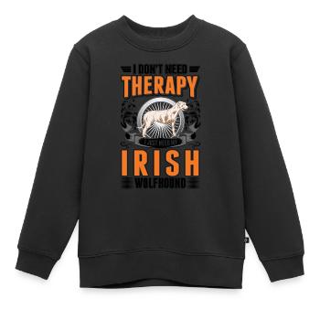 Irischer Wolfshund Therapie Irish Wolfhound - Kinder Premium Organic Sweatshirt - Schwarz - Vorne - AI Model Kid Female (0cm)