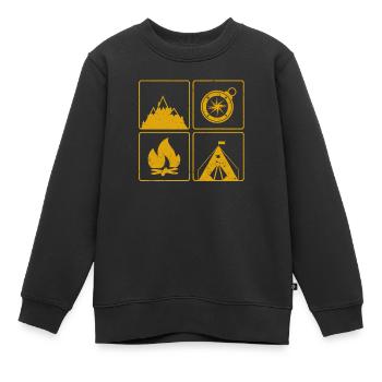 Lustige Outdoor-Liebhaber Wandern Camping Wandern - Kinder Premium Organic Sweatshirt - Schwarz - Vorne - AI Model Kid Female (0cm)