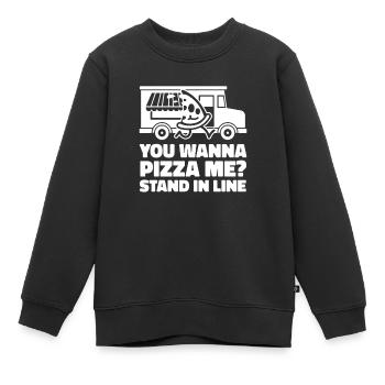 Pizza de rue - Sweat Premium enfant bio - noir - Devant - AI Model Kid Female (0cm)