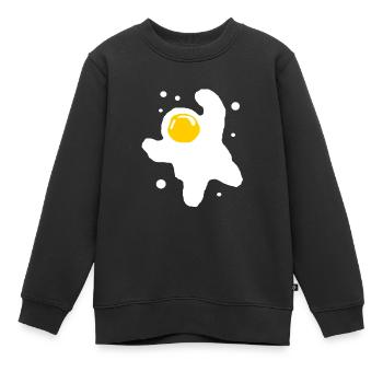 Fried Egg In The Shape Of An Astronaut - Sweat Premium enfant bio - noir - Devant - AI Model Kid Female (0cm)