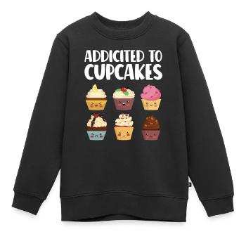 Chef pâtissier Baker Cuisson de cupcakes amusants - Sweat Premium enfant bio - noir - Devant - AI Model Kid Female (0cm)