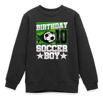 10th birthday Boy Soccer 10 Years Old Gifts - Kinder Premium Organic Sweatshirt - Schwarz - Vorne - AI Model Kid Female (0cm)