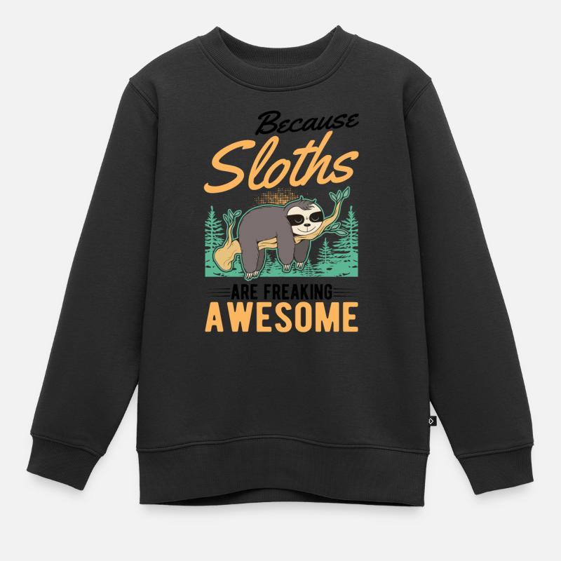 Sloth Gift Sloth - Kids Premium Organic Sweatshirt - black