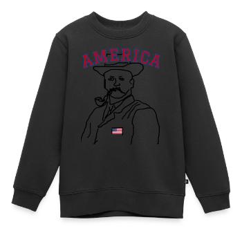 Amerika USA - Kinder Premium Organic Sweatshirt - Schwarz - Vorne - AI Model Kid Female (0cm)