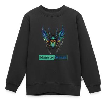 Majestic Scarab - Symbole de pouvoir et de protection - Sweat Premium enfant bio - noir - Devant - AI Model Kid Female (0cm)