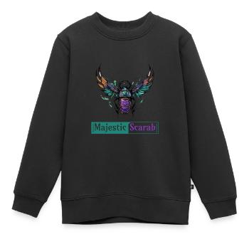 Majestic Scarab - Symbole de pouvoir et de protection - Sweat Premium enfant bio - noir - Devant - AI Model Kid Female (0cm)