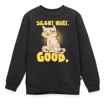 Nuit silencieuse - Sweat Premium enfant bio - noir - Devant - AI Model Kid Female (0cm)