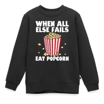 Théâtre Cinéma Snack Drôle Quand tout le reste échoue Manger - Sweat Premium enfant bio - noir - Devant - AI Model Kid Female (0cm)