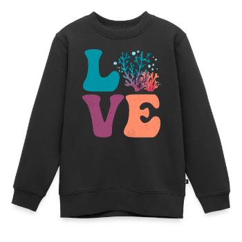 Korallenriff Meer Ozean LIEBE - Kinder Premium Organic Sweatshirt - Schwarz - Vorne - AI Model Kid Female (0cm)