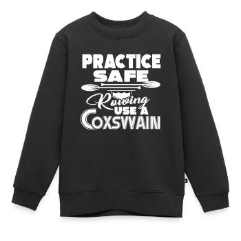 Rowing Practice Safe Rowing - Kids Premium Organic Sweatshirt - black - Front - AI Model Kid Female (0cm)
