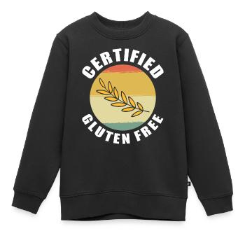 Zertifiziert glutenfrei - Kinder Premium Organic Sweatshirt - Schwarz - Vorne - AI Model Kid Female (0cm)