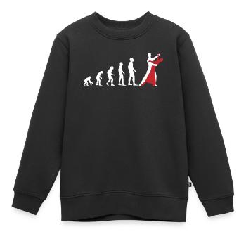 Evolution Tanzpaar: Vom Affen zur Eleganz Geschenk - Kinder Premium Organic Sweatshirt - Schwarz - Vorne - AI Model Kid Female (0cm)