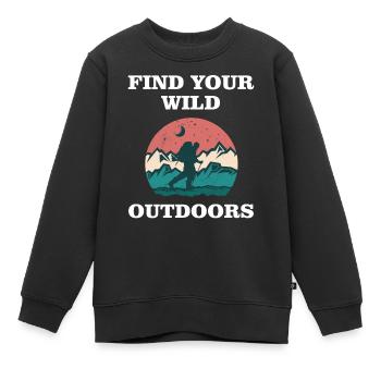 Trouvez votre Wild Outdoors - Sweat Premium enfant bio - noir - Devant - AI Model Kid Female (0cm)