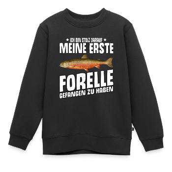 Forellen Angeln - Kinder Premium Organic Sweatshirt - Schwarz - Vorne - AI Model Kid Female (0cm)