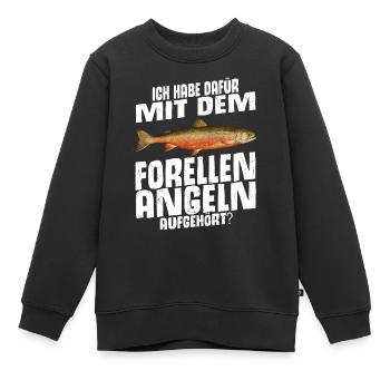 Forellen Angeln - Kinder Premium Organic Sweatshirt - Schwarz - Vorne - AI Model Kid Female (0cm)