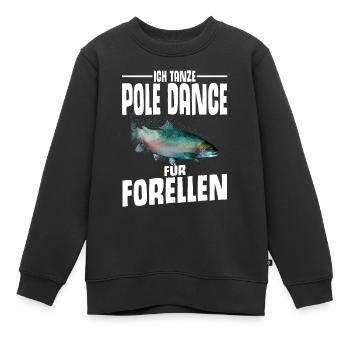 Forellen Angeln - Kinder Premium Organic Sweatshirt - Schwarz - Vorne - AI Model Kid Female (0cm)