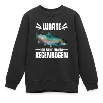 Forellen Angeln - Kinder Premium Organic Sweatshirt - Schwarz - Vorne - AI Model Kid Female (0cm)