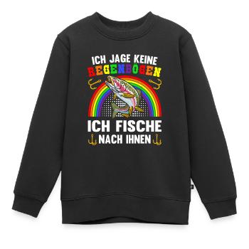 Forellen Angeln - Kinder Premium Organic Sweatshirt - Schwarz - Vorne - AI Model Kid Female (0cm)