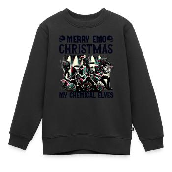 Merry Emo Christmas My Chemical Elves Emocore - Kinder Premium Organic Sweatshirt - Schwarz - Vorne - AI Model Kid Female (0cm)