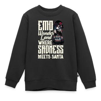 Emo Wonderland Where Sadness Meets Santa Emocore - Kinder Premium Organic Sweatshirt - Schwarz - Vorne - AI Model Kid Female (0cm)