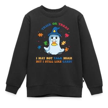 Cute Halloween Autism Awareness for Kids - Kids Premium Organic Sweatshirt - black - Front - AI Model Kid Female (0cm)