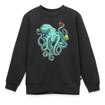 Jongleur de poulpe jongleur - Sweat Premium enfant bio - noir - Devant - AI Model Kid Female (0cm)