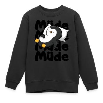 Der schlafende Pinguin / Müde / Schlafenszeit - Kinder Premium Organic Sweatshirt - Schwarz - Vorne - AI Model Kid Female (0cm)