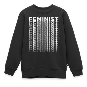 bodypositivity geek smeilie female emanzipation - Kinder Premium Organic Sweatshirt - Schwarz - Vorne - AI Model Kid Female (0cm)