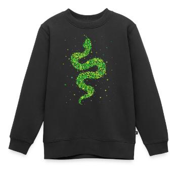 Schlange Schlangen Terrarium Schlangenliebhaber - Kinder Premium Organic Sweatshirt - Schwarz - Vorne - AI Model Kid Female (0cm)