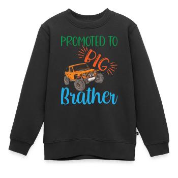grand frère, Promu grand frère Cadeau - Sweat Premium enfant bio - noir - Devant - AI Model Kid Female (0cm)