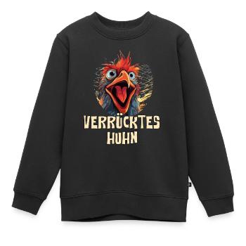 Lustiges Verrücktes Huhn - Kinder Premium Organic Sweatshirt - Schwarz - Vorne - AI Model Kid Female (0cm)