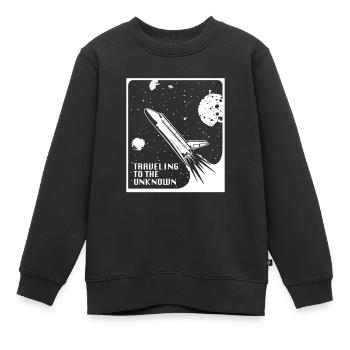 espace, espace, fusée, colonisation de l’espace - Sweat Premium enfant bio - noir - Devant - AI Model Kid Female (0cm)