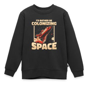 espace, espace, fusée, colonisation de l’espace - Sweat Premium enfant bio - noir - Devant - AI Model Kid Female (0cm)