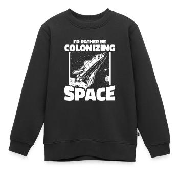espace, espace, fusée, colonisation de l’espace - Sweat Premium enfant bio - noir - Devant - AI Model Kid Female (0cm)