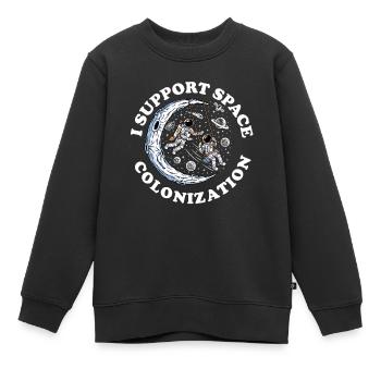 Colonisation spatiale - Sweat Premium enfant bio - noir - Devant - AI Model Kid Female (0cm)