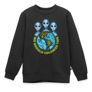 espace, espace, extraterrestres, colonisation de l’espace - Sweat Premium enfant bio - noir - Devant - AI Model Kid Female (0cm)