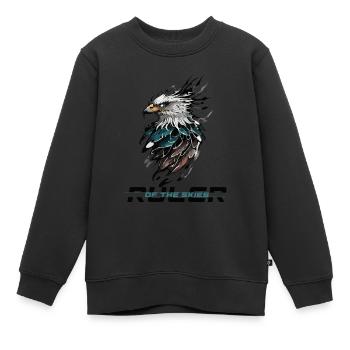 Herrscher der Lüfte: Majestätischer Adler - Kinder Premium Organic Sweatshirt - Schwarz - Vorne - AI Model Kid Female (0cm)