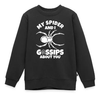 Spider Owner Spider Spider Breeder - Kids Premium Organic Sweatshirt - black - Front - AI Model Kid Female (0cm)