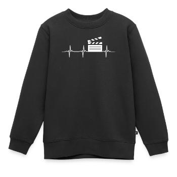 Regisseur Filmklappe Herzschlag - Kinder Premium Organic Sweatshirt - Schwarz - Vorne - AI Model Kid Female (0cm)