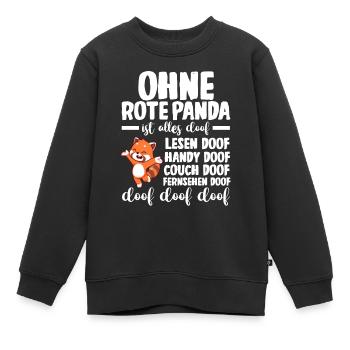 Roter Panda - Kinder Premium Organic Sweatshirt - Schwarz - Vorne - AI Model Kid Female (0cm)