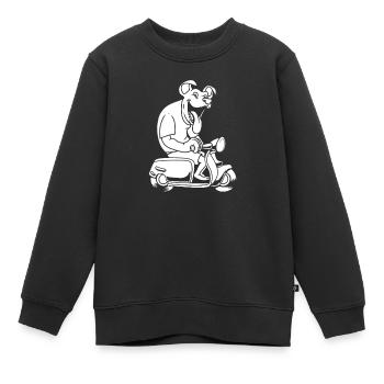 Motorroller Hund - Kinder Premium Organic Sweatshirt - Schwarz - Vorne - AI Model Kid Female (0cm)