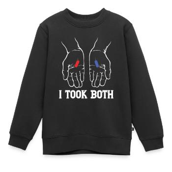 I TOOK BOTH - Kinder Premium Organic Sweatshirt - Schwarz - Vorne - AI Model Kid Female (0cm)
