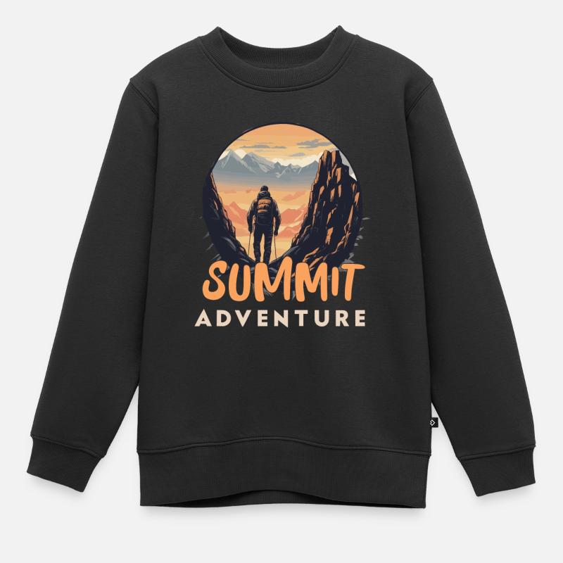 AVENTURE AU SOMMET - Sweat Premium enfant bio - noir